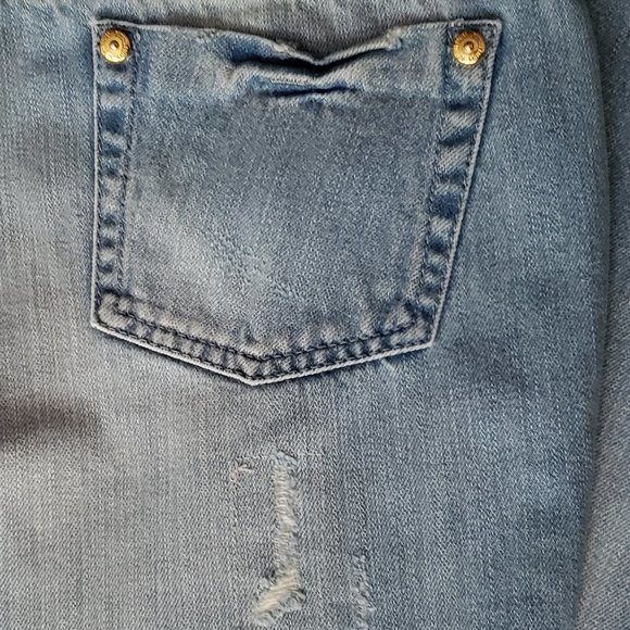 BLUMARINE BLUGIRL FOLLIES Distressed Designer Denim Jeans Sz 30 Light Blue New - Picture 12 of 15